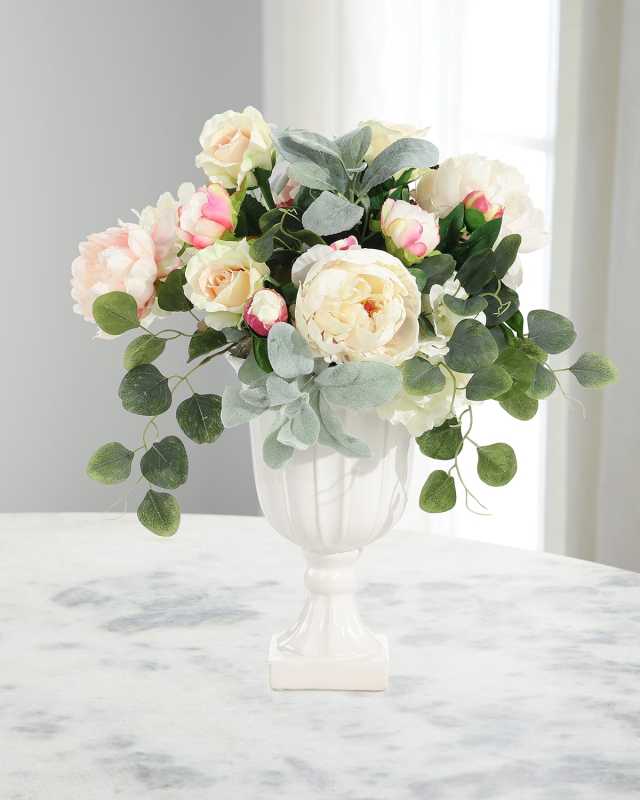 Italian Garden 20" Faux Floral Arrangement in Ceramic Urn